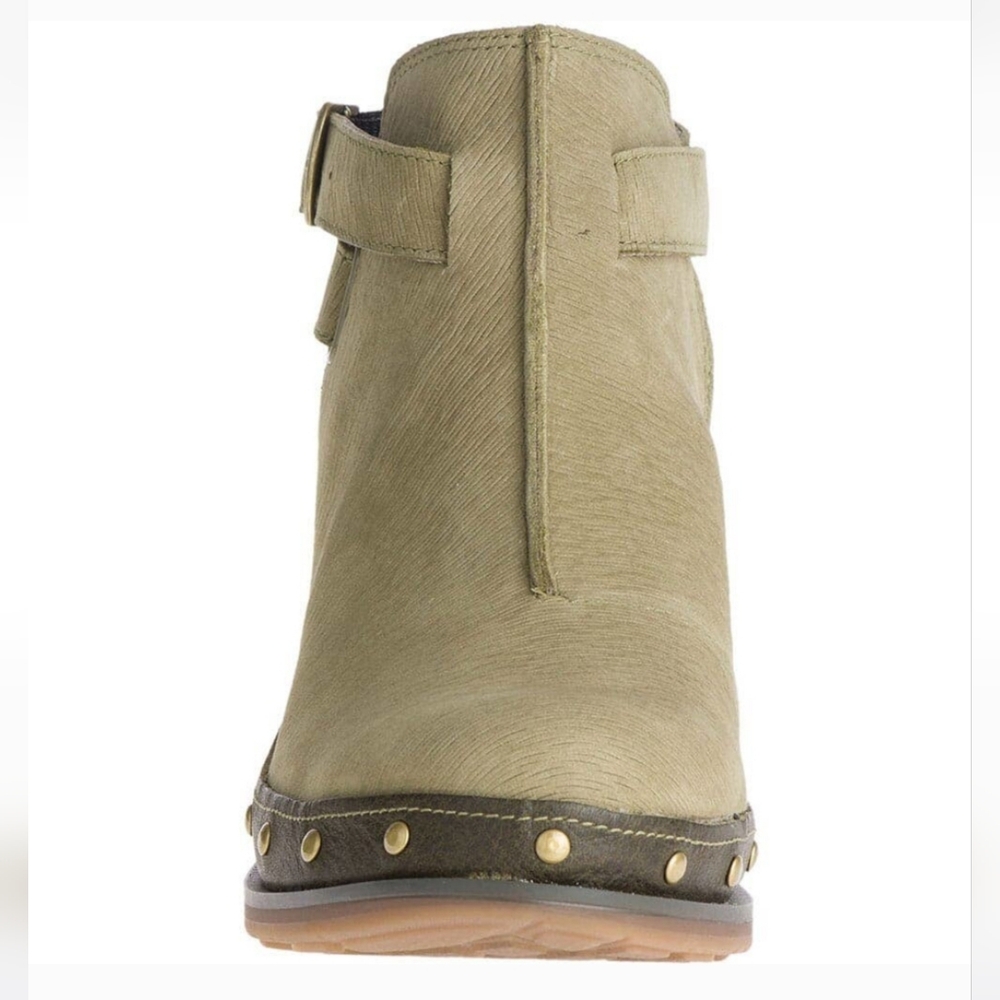 NWT Chaco Cataluna Clog 7 Ankle Straps Waterproof Leather Olive Green Mules Boot - Picture 3 of 7